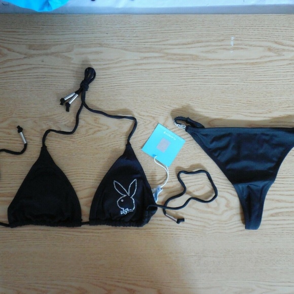 PLAYBOY Other - NEW PLAYBOY RHINESTONE BLING THONG BIKINI MEDIUM